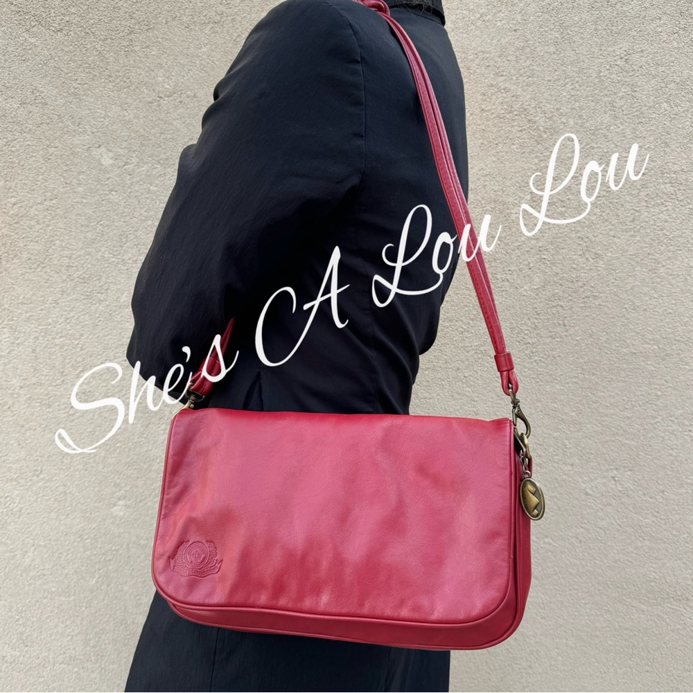Stone Mountain 🇺🇸 Red Genuine Leather Flap Cross-body/Shoulder Bag